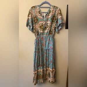 Matilda Jane Multicolor Patterned Midi Dress 🆕